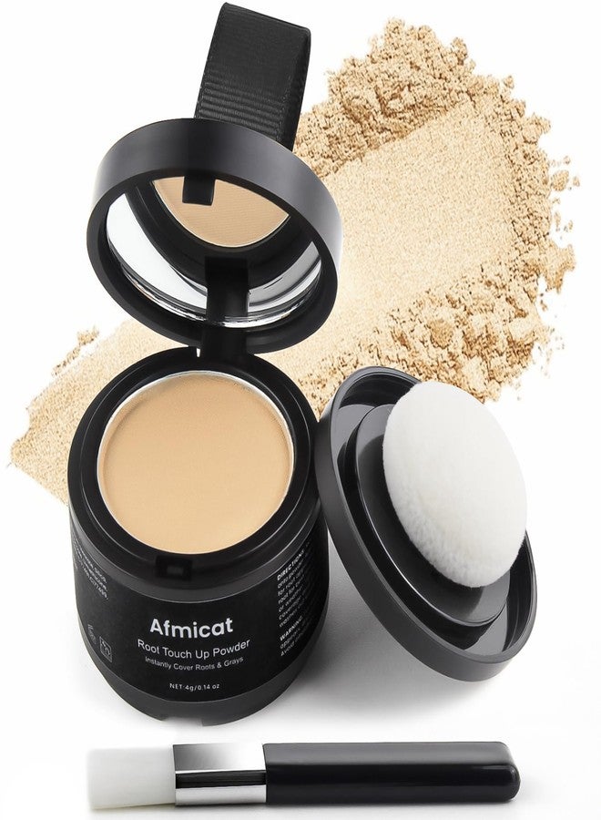 afmicat Instant Hairline Powder, Root Touch Up Hair Color for Gray Coverage and Thinning Hair, Root Cover Up Conceals Hair Loss & Bald Spots, Natural and Non-Greasy Hair Color for Women & Men, Light-Blonde - Image 1